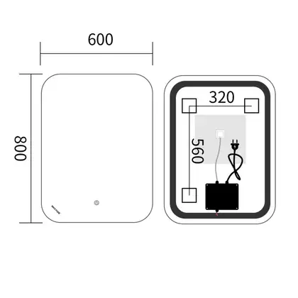 Дзеркало Mixxus Premium DIVERSE MR15-80x60-Reverse з Led Touch, Anti-fog, димером (3-6,5kK) (MP6638 Дзеркало Mixxus Premium DIVERSE MR15-80x60-Reverse з Led Touch, Anti-fog, димером (3-6,5kK) (MP6638