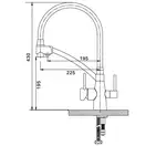 KOER KB-72003-01 Смеситель кухонный 2в1, хром/графит (KR3375)