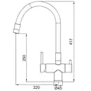 KOER KB-72002-07 Смеситель для кухни с питьевой водой, хром (KR5003)