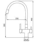 KOER KB-72023-07 Смеситель для кухни, питьевая вода, хром (KR5010)