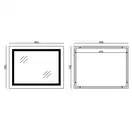 Дзеркало Mixxus WARM MR02-90x70-CASE з Led Touch, Anti-fog, димером, регулятором яскравості, годинн (MI6674)