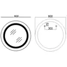 Дзеркало Mixxus PLAIN MC02-80 з Led Touch, Anti-fog, димером, регулятором яскравості, годинником (M (MI6931)