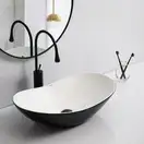 MIXXUS PREMIUM WAVE-0105 Раковина накладная, бело-черная (MP6558)