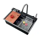 ZERIX ZH7546-SET-02 Мийка з змішувачем, NANO-BLACK (ZM5576)