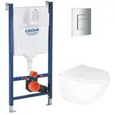 Комплект Grohe Set Унітаз ELLIPSE-0305-T3 + Інсталяція UA388400WG + панель 38732000 (388400WGELLIPS (388400WGELLIPS0305T3)