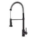Змішувач для кухні з виливом пружина Mixxus Premium SPRING 017 BLACK (MI6951)
