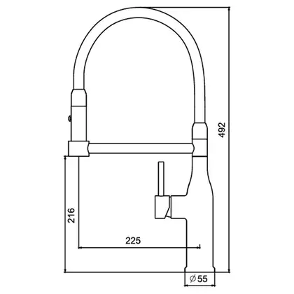 KOER KI-70005-02 Смеситель для кухни, нерж. сталь (KR3388) KOER KI-70005-02 Смеситель для кухни, нерж. сталь (KR3388)