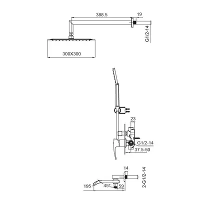 KOER KB-66007-05 Душевая система, черный (KR3465)