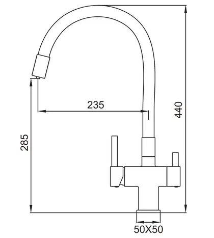 KOER KB-72023-07 Смеситель для кухни, питьевая вода, хром (KR5010) KOER KB-72023-07 Смеситель для кухни, питьевая вода, хром (KR5010)