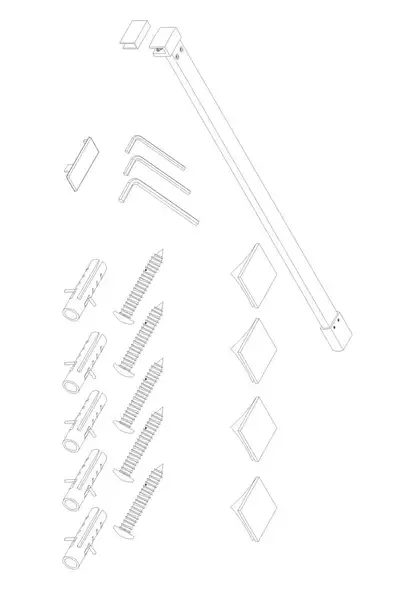 KOER SR SP01-90x200-TR-01 Душова перегородка, хром (KR5392) KOER SR SP01-90x200-TR-01 Душова перегородка, хром (KR5392)