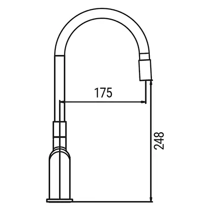 KOER KB-70029-07 Смеситель для кухни, графит (KR5500)