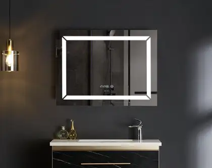 Дзеркало Mixxus LIGHT MR01-80x60 з Led Touch, Anti-fog, димером, регулятором яскравості, годинником (MI5998)