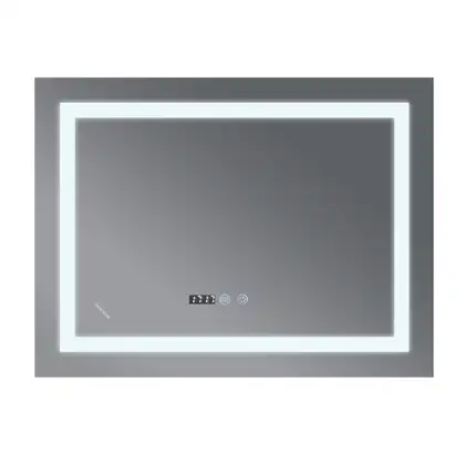 Дзеркало Mixxus WARM MR02-90x70-CASE з Led Touch, Anti-fog, димером, регулятором яскравості, годинн (MI6674)