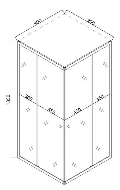 Mixxus CUBIC SC01 Душова кабіна, графіт/прозоре скло (MI6907) Mixxus CUBIC SC01 Душова кабіна, графіт/прозоре скло (MI6907)