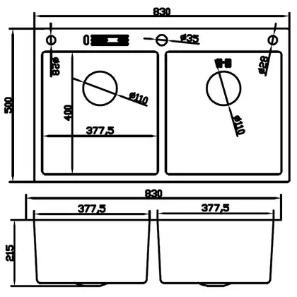 MIXXUS MH8350-DK Мийка з нерж. сталі, графіт (MI7053)
