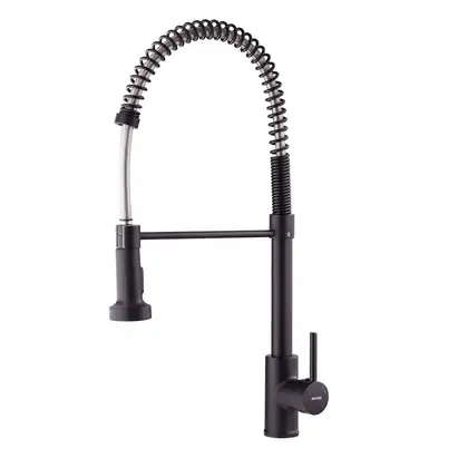 Змішувач для кухні з виливом пружина Mixxus Premium SPRING 017 BLACK (MI6951)