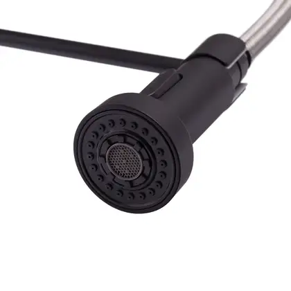 Змішувач для кухні з виливом пружина Mixxus Premium SPRING 017 BLACK (MI6951)
