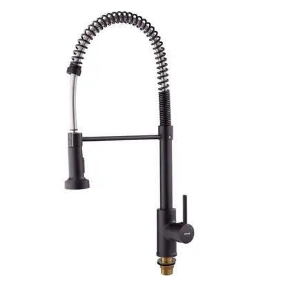 Змішувач для кухні з виливом пружина Mixxus Premium SPRING 017 BLACK (MI6951)
