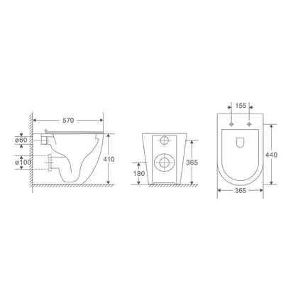 MIXXUS PREMIUM ELLIPSE-0701-T1 Унітаз підлоговий, білий (MP6593)