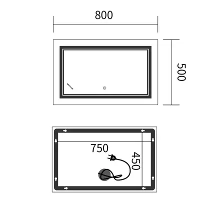 Дзеркало Mixxus Premium QUADRO MR20-50x80-Reverse з Led Touch, Anti-fog, димером, регулятором яскра (MP6620) Дзеркало Mixxus Premium QUADRO MR20-50x80-Reverse з Led Touch, Anti-fog, димером, регулятором яскра (MP6620)