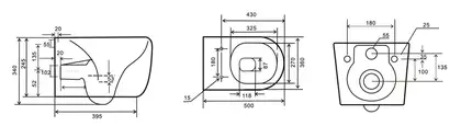 Mixxus Premium TOPPER-0303-R Унитаз подвесной, серый (MP6657)