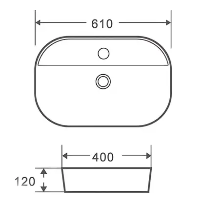 Раковина накладная Mixxus Premium ELLIPSE-0204, белая (MP6679)