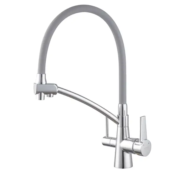 KOER KB-72003-01 Смеситель кухонный 2в1, хром/графит (KR3375)