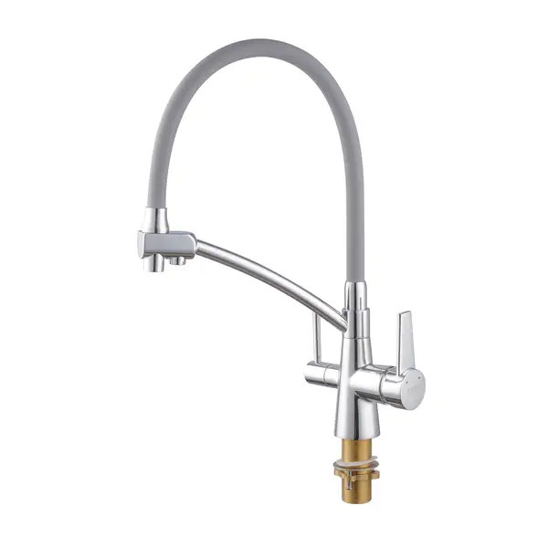 KOER KB-72003-01 Смеситель кухонный 2в1, хром/графит (KR3375)