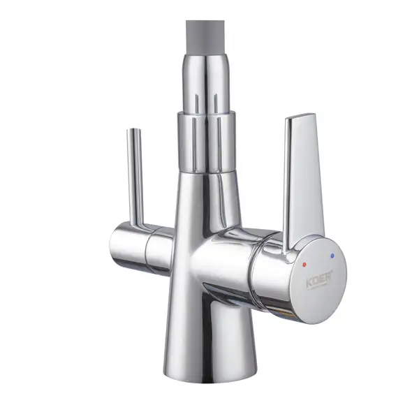 KOER KB-72003-01 Смеситель кухонный 2в1, хром/графит (KR3375)