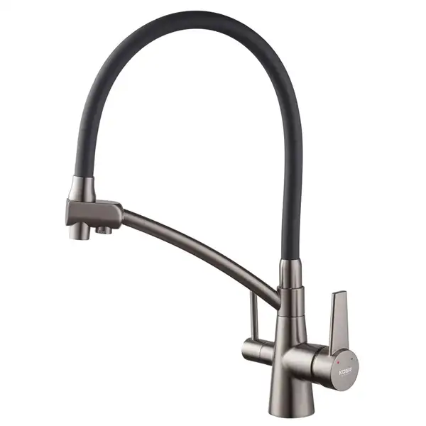 KOER KB-72003-07 Смеситель для кухни, черный/хром (KR3377) KOER KB-72003-07 Смеситель для кухни, черный/хром (KR3377)