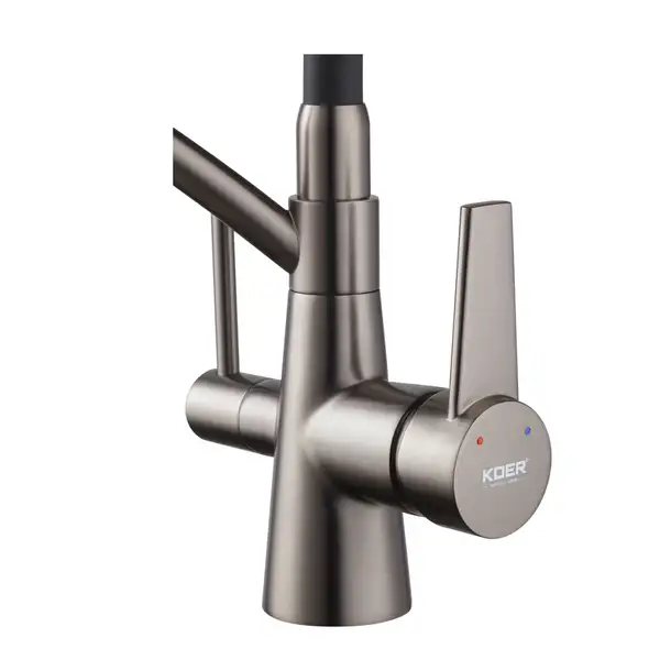 KOER KB-72003-07 Смеситель для кухни, черный/хром (KR3377) KOER KB-72003-07 Смеситель для кухни, черный/хром (KR3377)
