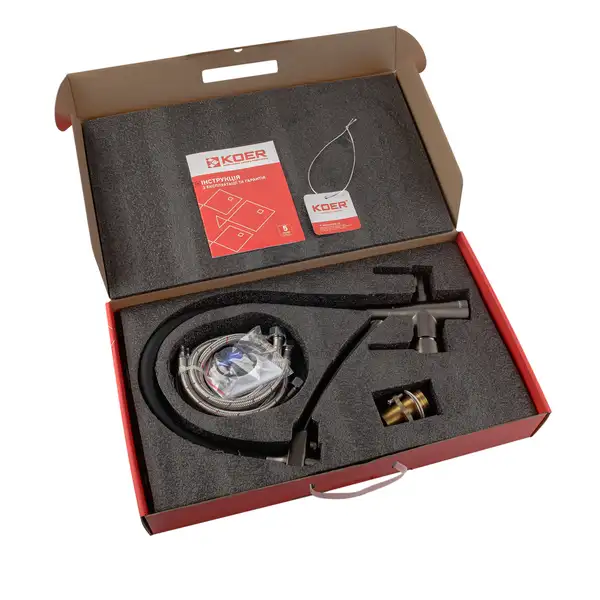 KOER KB-72003-07 Смеситель для кухни, черный/хром (KR3377) KOER KB-72003-07 Смеситель для кухни, черный/хром (KR3377)