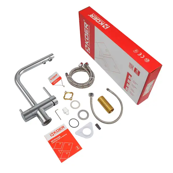 KOER KB-72001-01 Змішувач для кухні з фільтром, хром (KR3391) KOER KB-72001-01 Змішувач для кухні з фільтром, хром (KR3391)