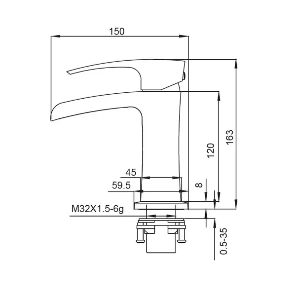 KOER KB-14007-01 Змішувач для умивальника, хром (KR3446) KOER KB-14007-01 Змішувач для умивальника, хром (KR3446)