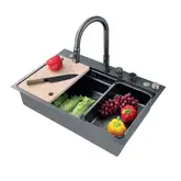 Zerix ZH7548-SET-03 Мойка со смесителем Nano-Black (ZM5577)