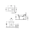 Биде напольное Duravit 2nd Floor 66,5х37 см с 1 отверстием для смесителя (0137100000) фото 3 Aquada.com.ua
