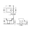 Биде напольное Duravit D-code 54х35 см (22381000002) фото 3 Aquada.com.ua