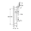 Душевой гарнитур Grohe Power&Soul 160 (цвет - хром) (27750000) фото 2 Aquada.com.ua