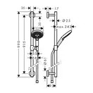 Душевой гарнитур Hansgrohe Raindance Select S 120 EcoSmart 9 л / мин / Unica Comfort 0,90 м (цвет - хром) (26323000) фото 3 Aquada.com.ua