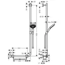 Душевой гарнитур Hansgrohe Raindance Select S 120 3jet EcoSmart 9 л/мин со штангой 110 см (цвет - хром/белый) (26327400) фото 2 Aquada.com.ua