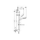 Душевой набор Hansgrohe Crometta 100 Vario со штангой 65 (цвет - хром/белый ) (26651400) фото 2 Aquada.com.ua