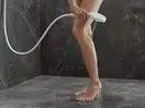Душевой гарнитур Hansgrohe Rainfinity (цвет - белый матовый/чёрный), 3 типа струи, шланг 1250 мм (26852700) фото 4 Aquada.com.ua