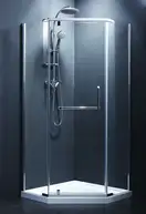Душевая кабина Devit Comfort 1000 х 1000 х 1900 мм (профиль - нержавеющая сталь, стекло - серое) (FEN0223G) фото 2 Aquada.com.ua