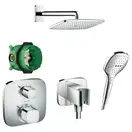 Душевая система скрытого монтажа с термостатом Hansgrohe Ecostat (цвет - хром) (15708000+27376000+01800180+26485000+26520000+2827600) фото 2 Aquada.com.ua