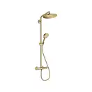 Душева система с термостатом Hansgrohe Croma Select S Showerpipe 280 1jet (цвет - полированное золото) (26890990) фото 1 Aquada.com.ua