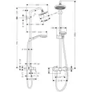 Душова панель Hansgrohe Croma 160 1jet Showerpipe зі змішувачем, хром (27154000)