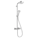 Душова система Hansgrohe Crometta 160 Showerpipe EcoSmart 1jet 9л / хв з термостатом білий / хром (27265400)