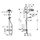 Душова система Hansgrohe Crometta 160 Showerpipe EcoSmart 1jet 9л / хв з термостатом білий / хром (27265400)