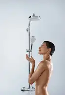 Душевая система Hansgrohe Crometta Showerpipe 160 1jet (цвет - хром/белый) (27266400) фото 2 Aquada.com.ua