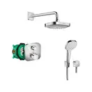 Душевая система скрытого монтажа Hansgrohe Croma Select E с термостатом Ecostat E (цвет - хром/белый) (27294000) фото 1 Aquada.com.ua